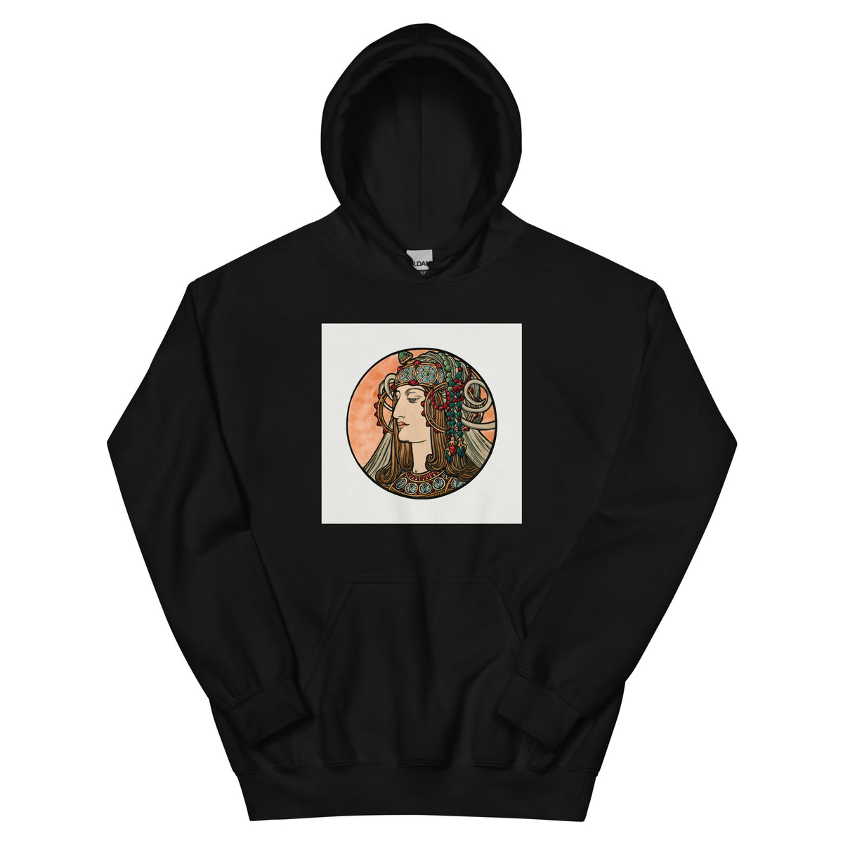 Black Hoodie Stained Glass Fouquet Mucha VI Essential