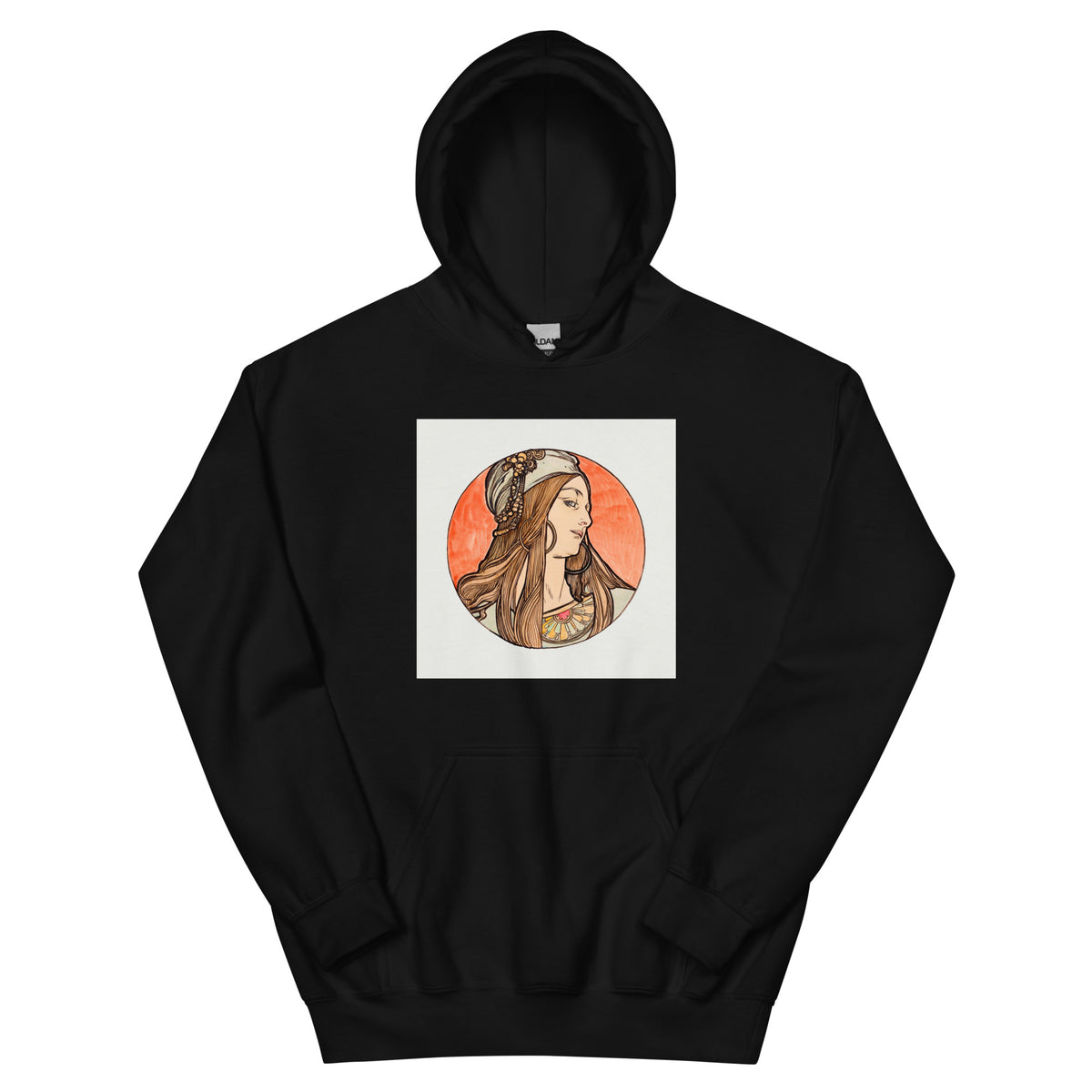 Black Hoodie Stained Glass Fouquet Mucha VIII Essential