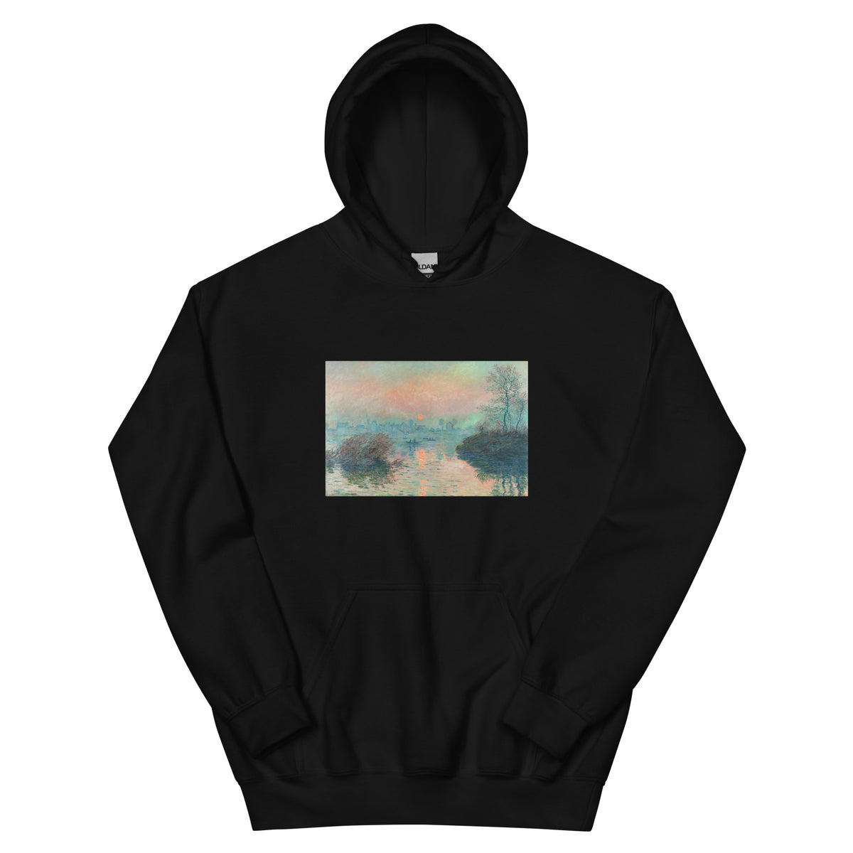 Black Hoodie Sun Setting On The Seine At Lavacourt Claude Monet High Resolution Famous Painting Essential