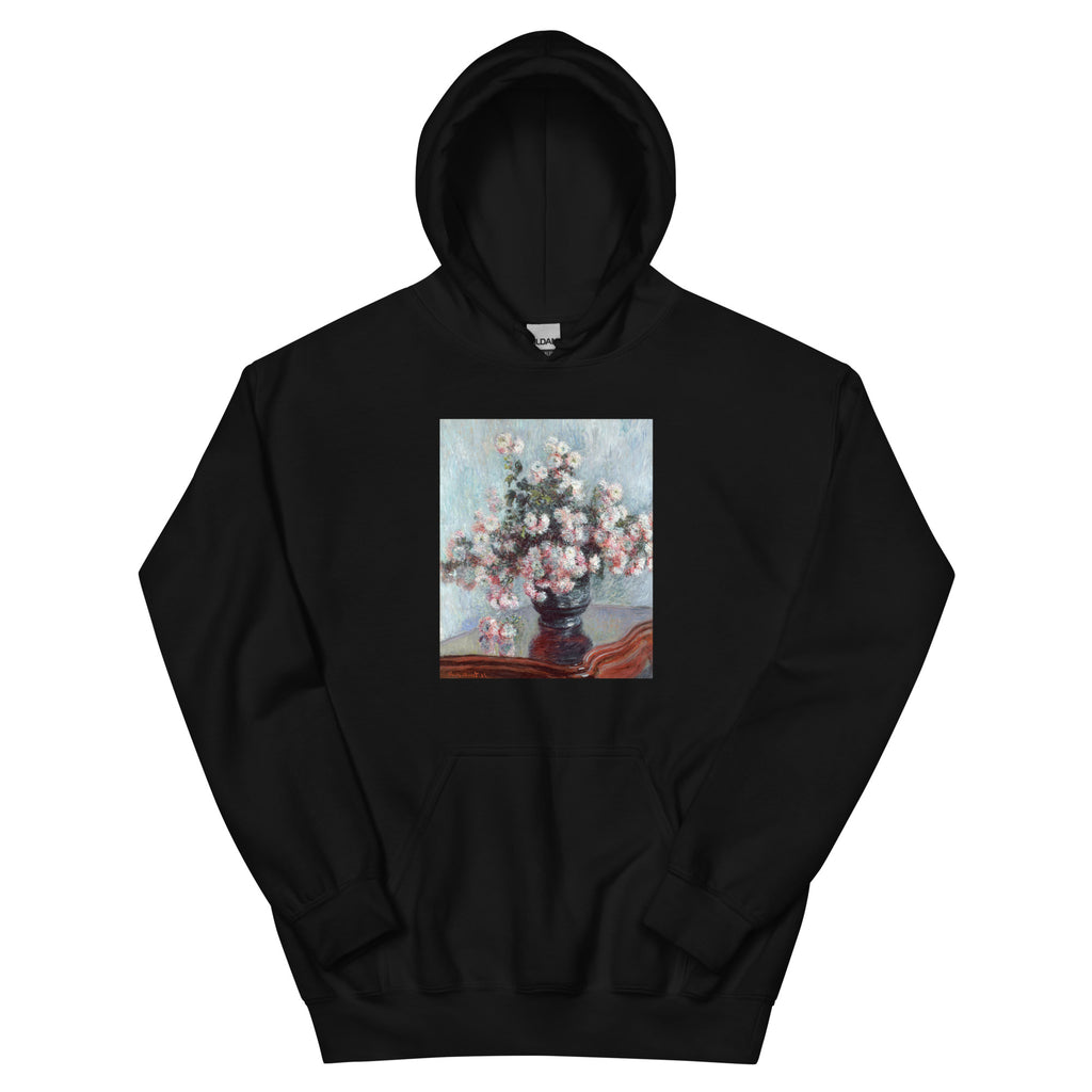 Black Hoodie Chrysanthemums Essential