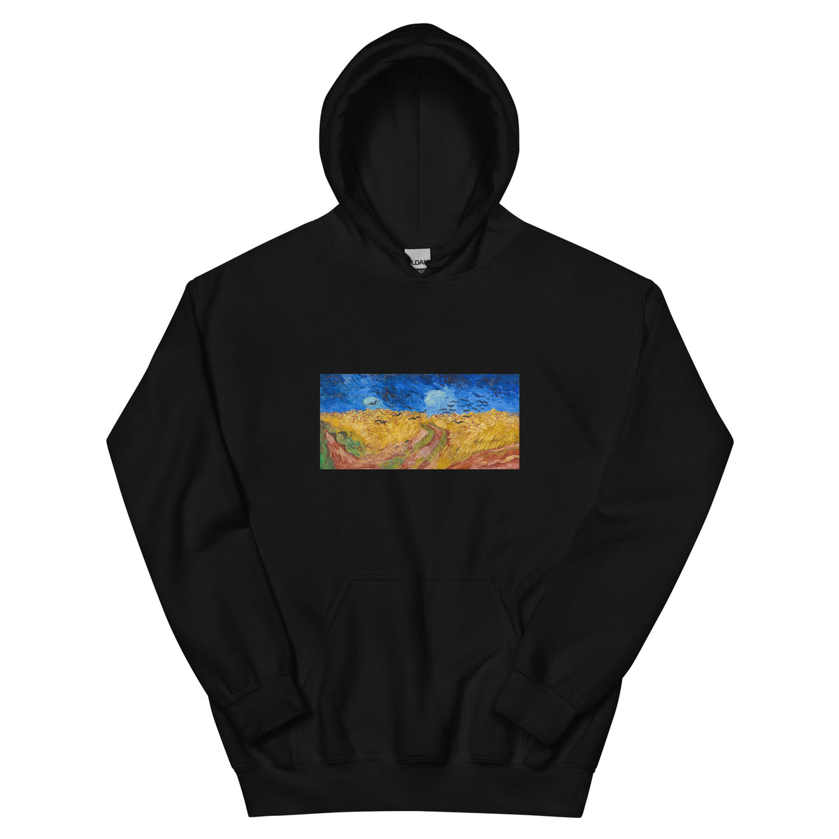 Black Hoodie Vincent Van Gogh S Wheatfield With Crows Famous Landscape Painting Essential