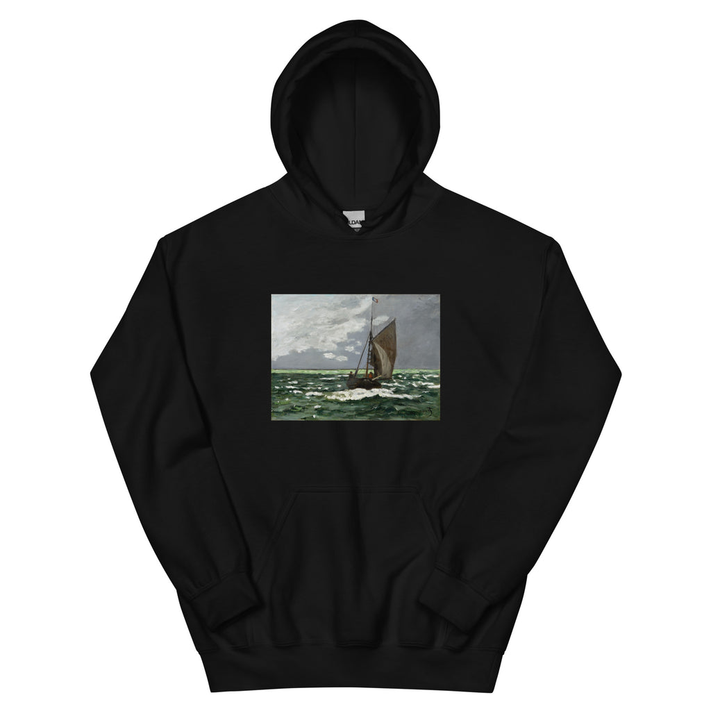 Black Hoodie Claude Monet S Seascape Storm Famous Painting Essential