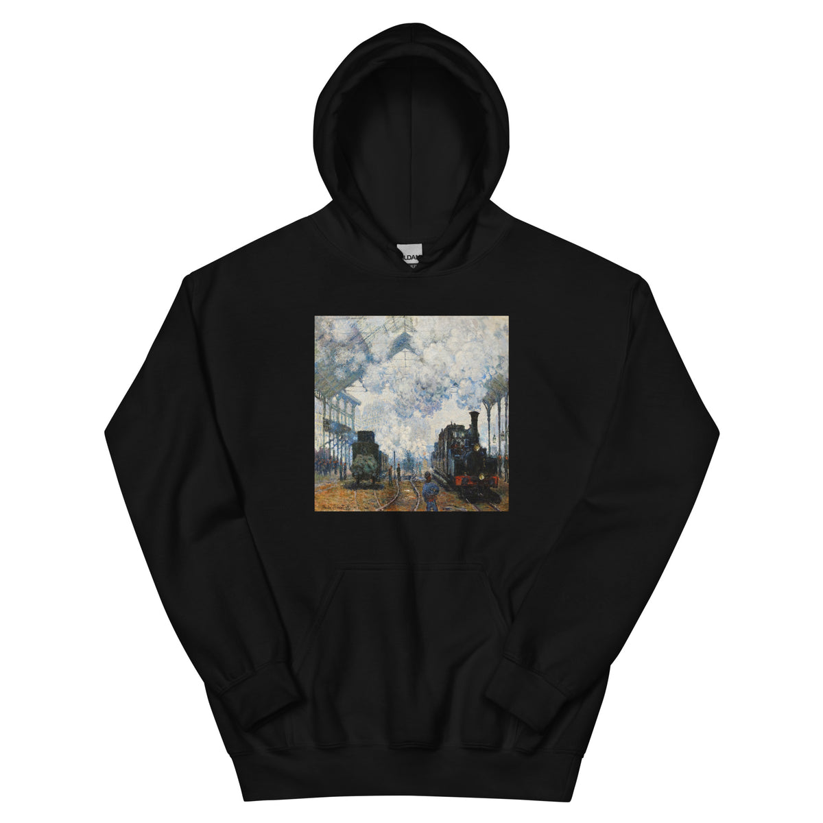 Black Hoodie Claude Monet S Arrival Of The Normandy Train Famous Painting Essential