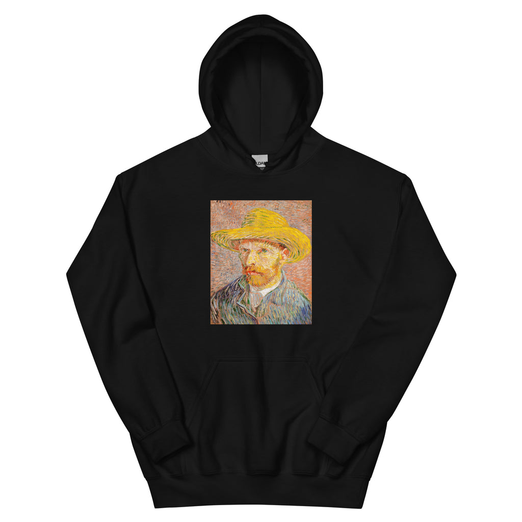 Black Hoodie Self-Portrait With A Straw Hat Essential