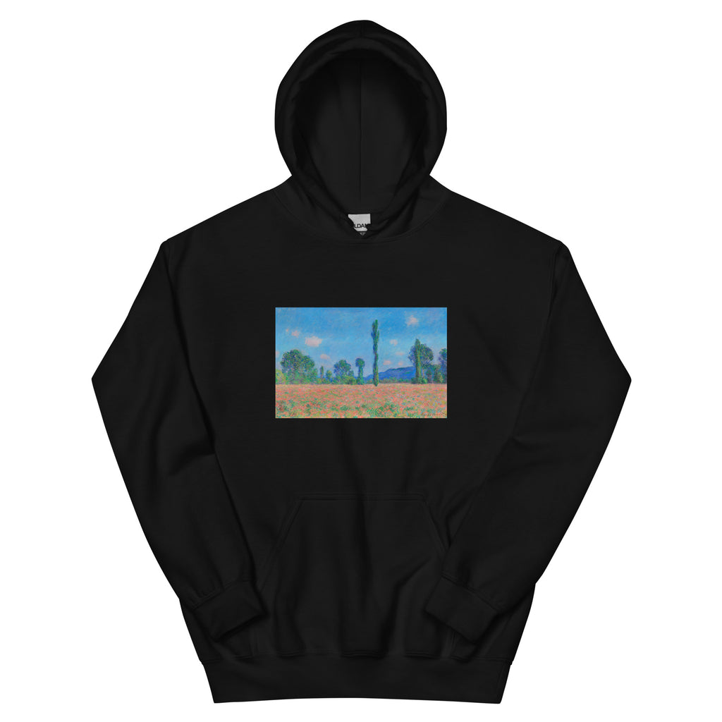 Black Hoodie Poppy Field Giverny Essential