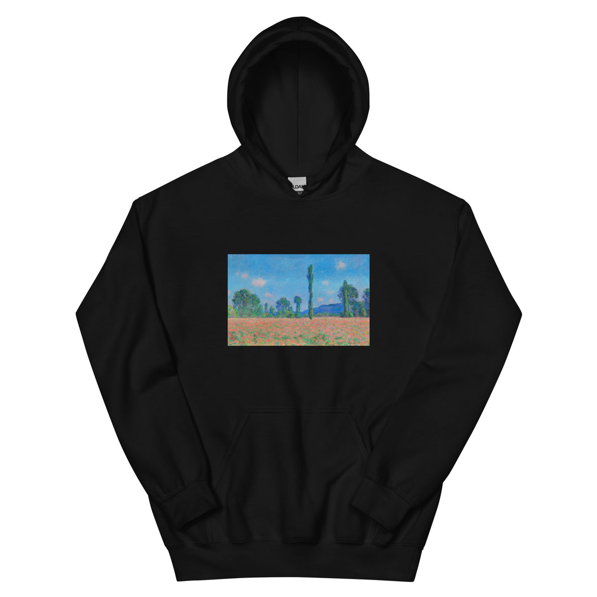 Black Hoodie Poppy Field Giverny Essential