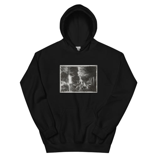 Black Hoodie Bather With Geese Essential