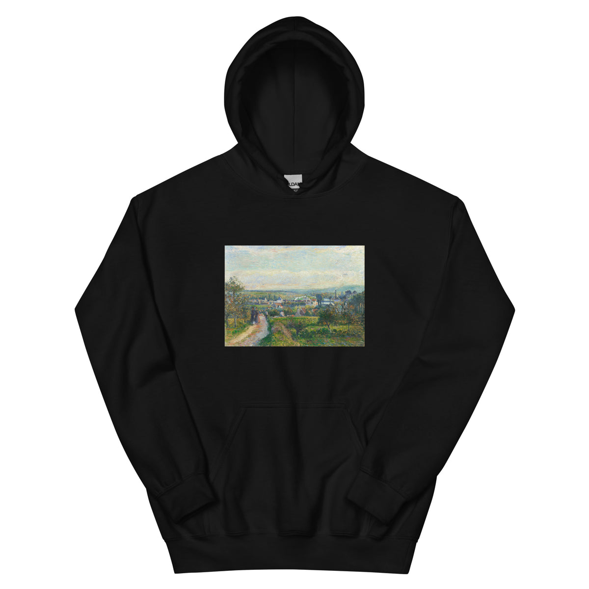 Black Hoodie View Of Saint-Ouen-L Aumone Essential