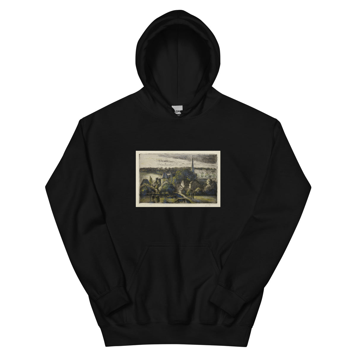 Black Hoodie Church And Farm At Eragny Essential