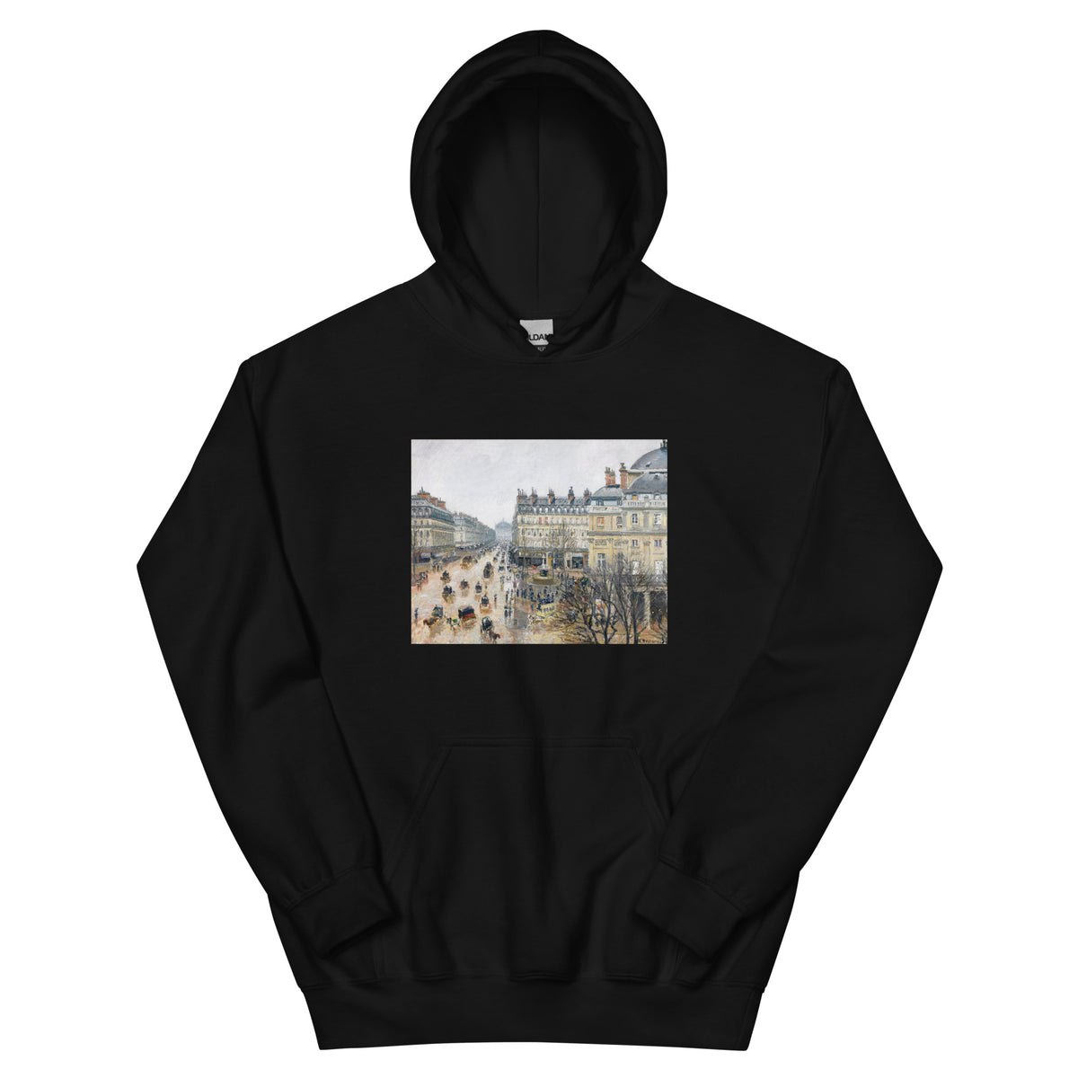 Black Hoodie French Theater Square Paris Painting In High Resolution Essential