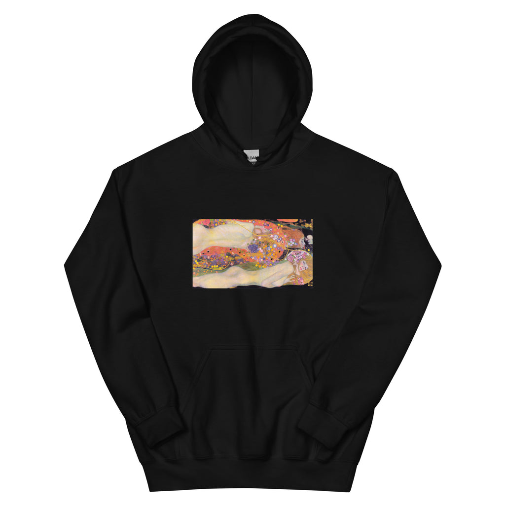 Black Hoodie Gustav Klimt Water Serpents II Famous Painting Essential