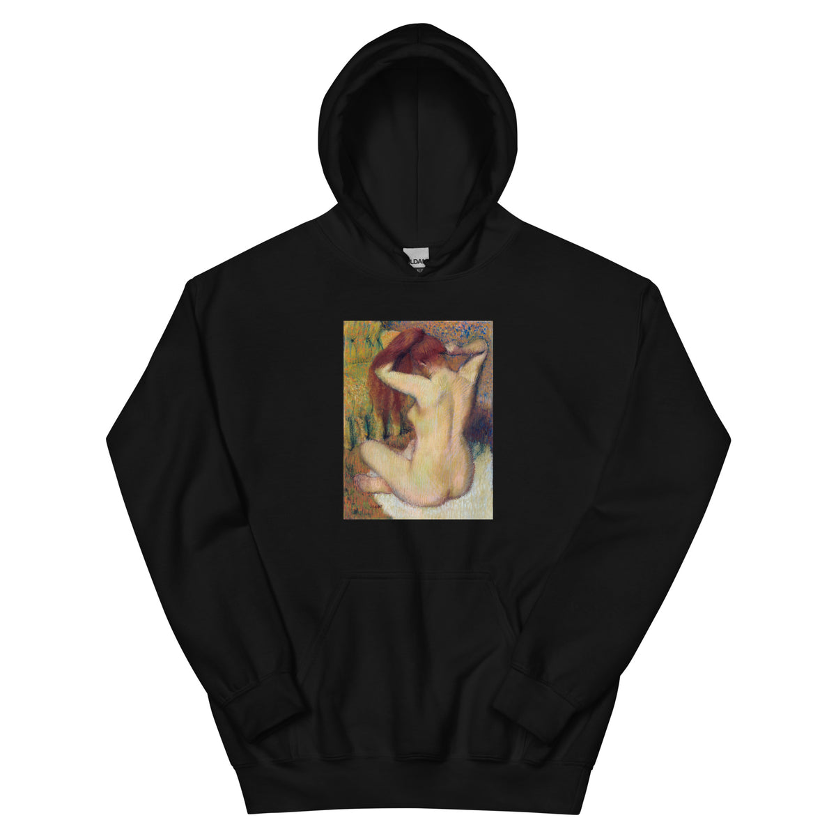 Black Hoodie Nude Lady Woman Combing Her Hair Essential