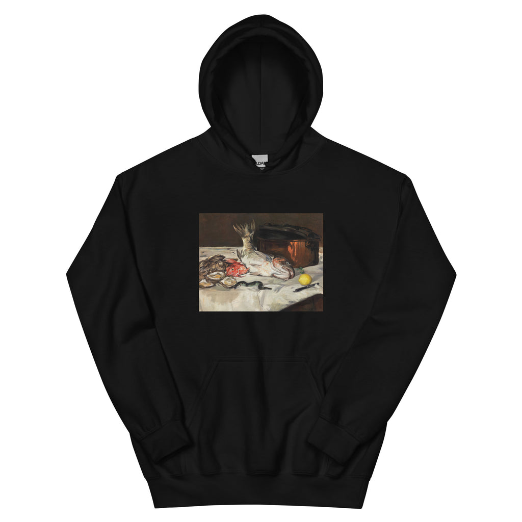 Black Hoodie Fish Still Life Essential