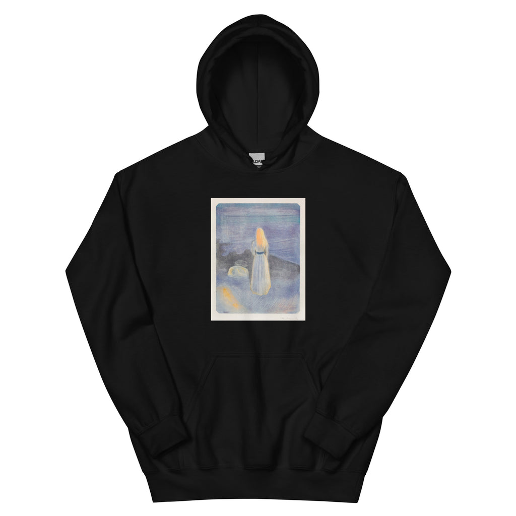 Black Hoodie Young Woman On The Beach Essential