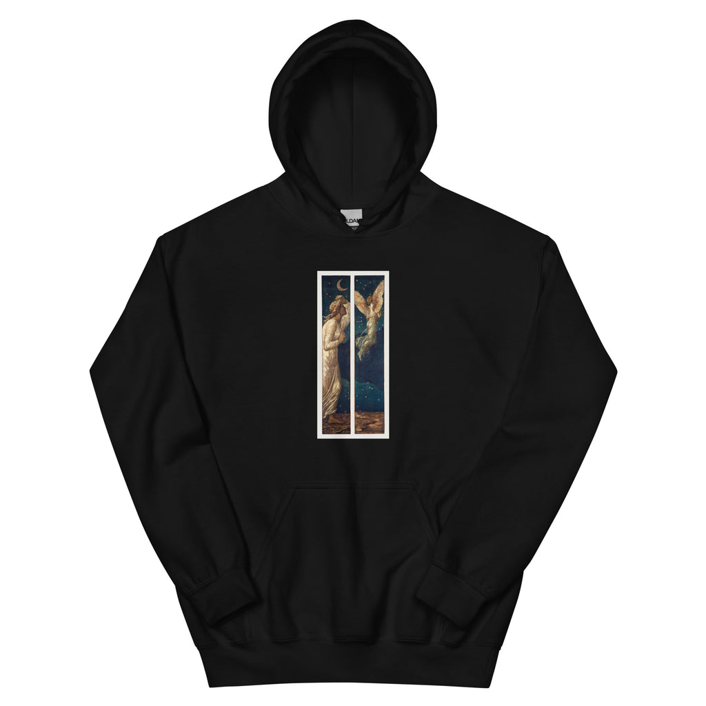 Black Hoodie Cupid Flying Away Essential