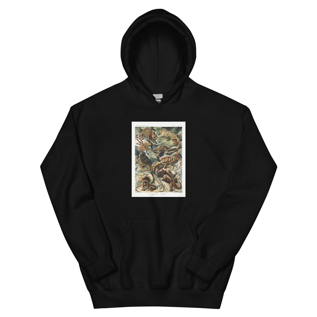 Black Hoodie Lacertilia Eidechlen Essential