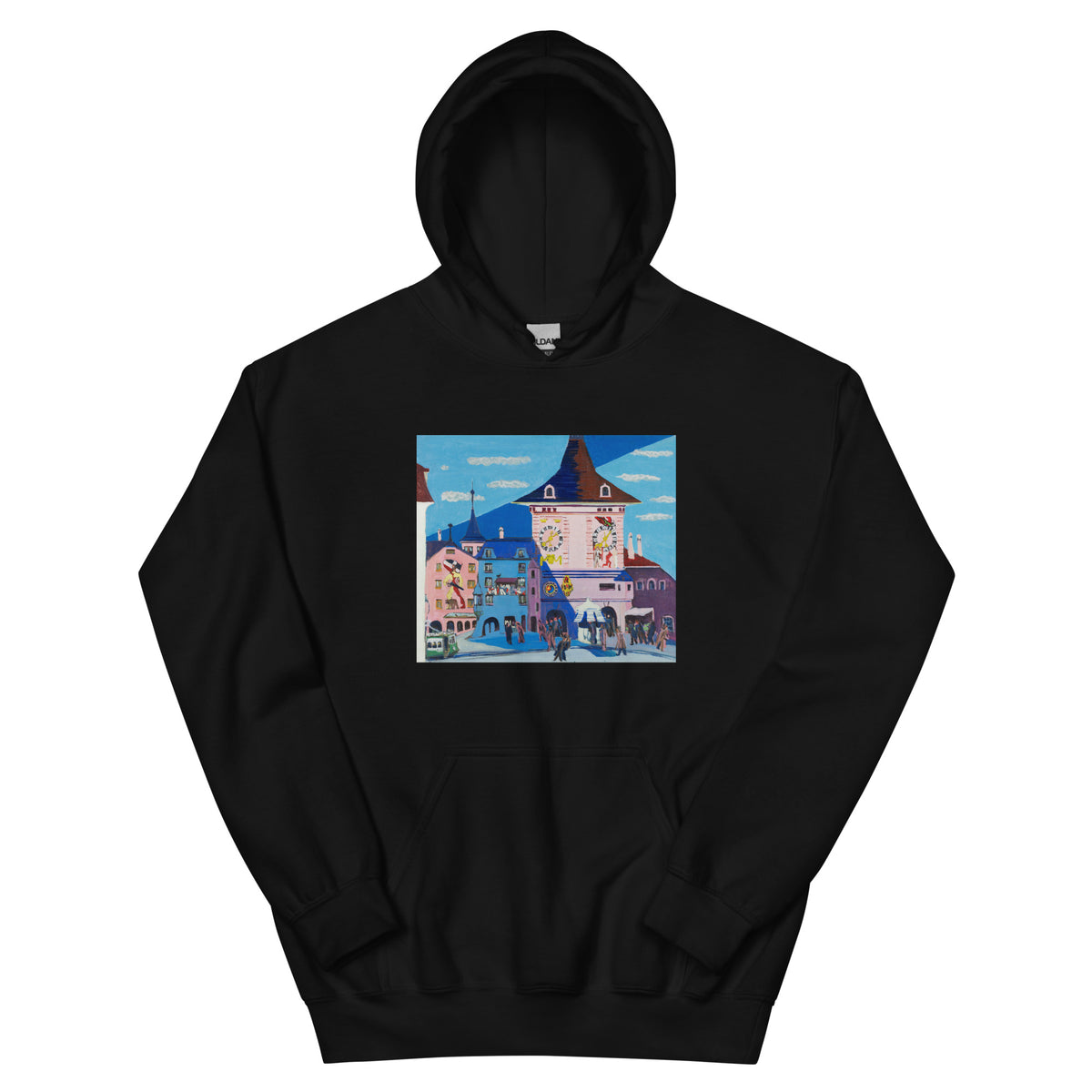 Black Hoodie Bern With Belltower Essential