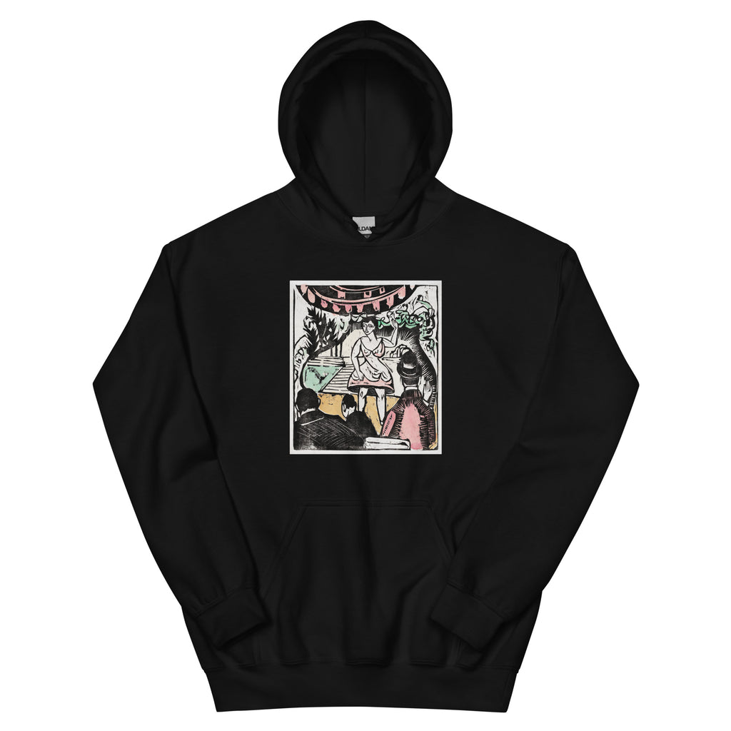 Black Hoodie Little Variety Act With Singer Print  - Ernst Ludwig Kirchner 1880 Essential