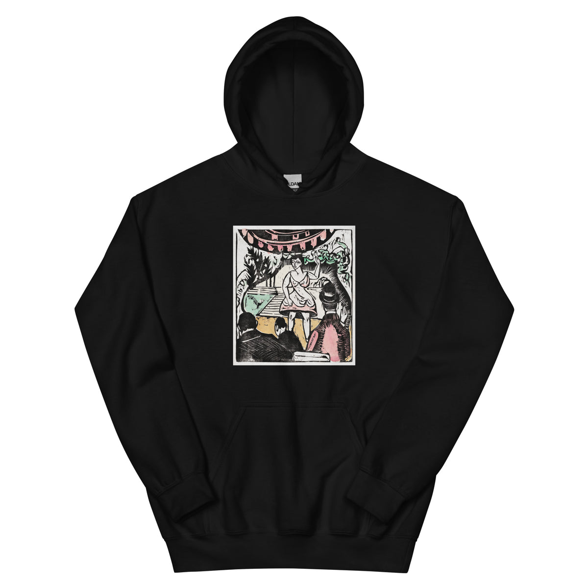 Black Hoodie Little Variety Act With Singer Print  - Ernst Ludwig Kirchner 1880 Essential