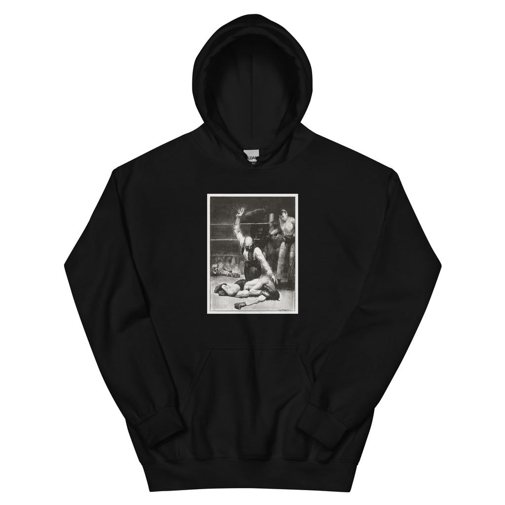 Black Hoodie Counted Out Second Stone Print Essential