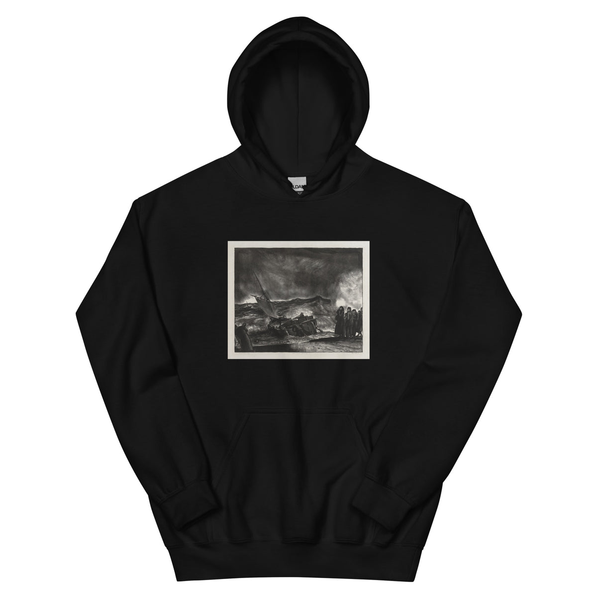 Black Hoodie Allan Donn Puts To Sea Print Essential