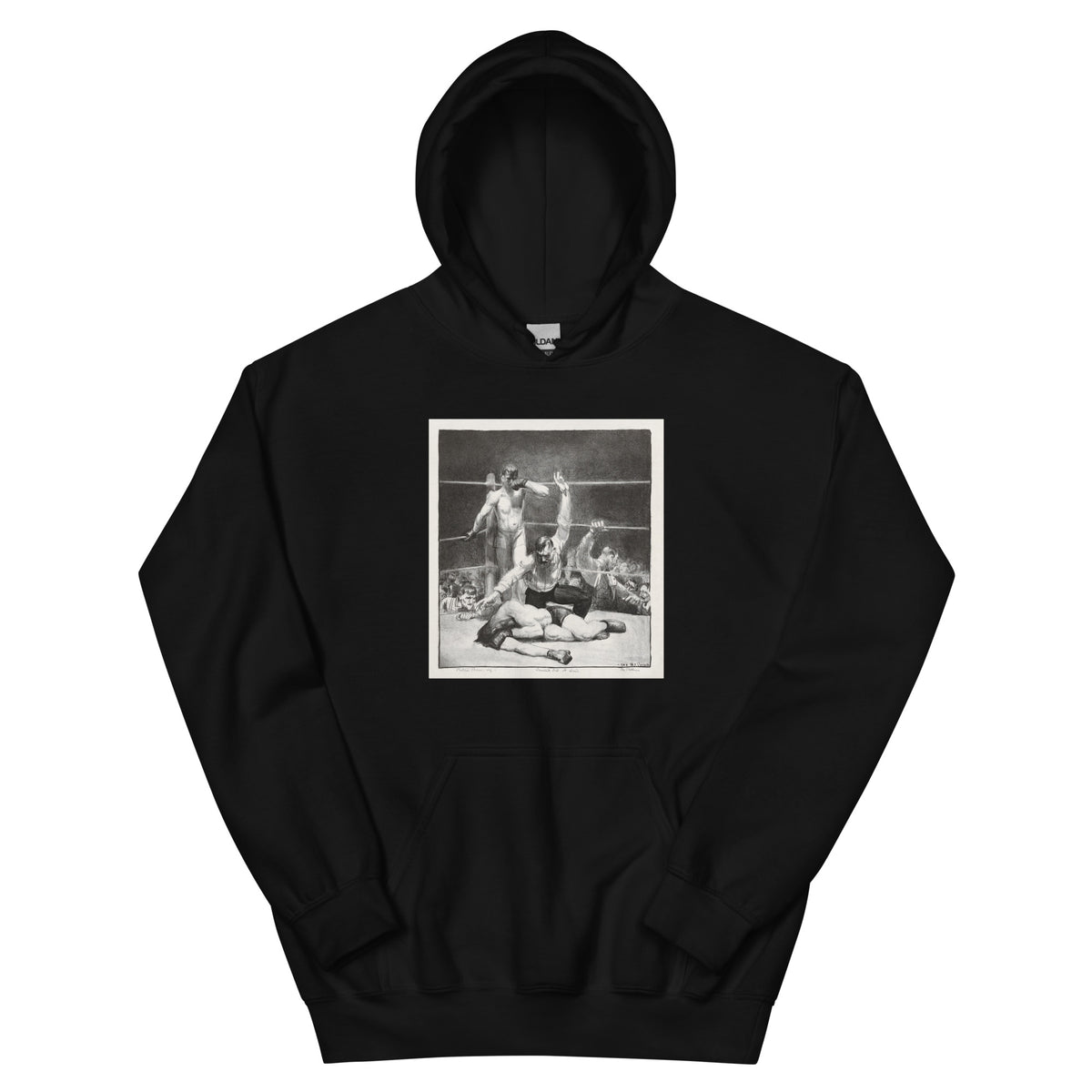 Black Hoodie Counted Out First Stone Print Essential