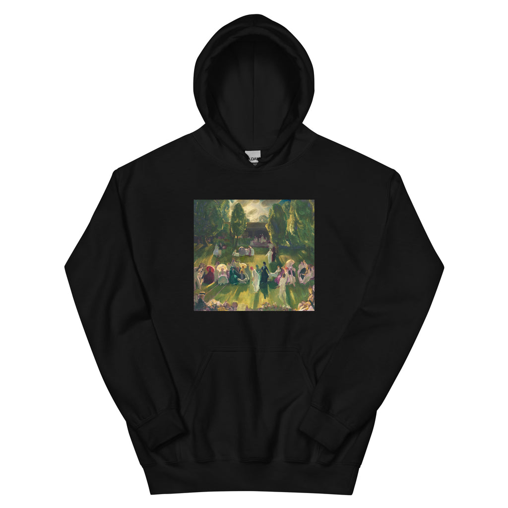 Black Hoodie Tennis At Newport Print Essential