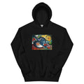 Black Hoodie Two Cats Blue And Yellow Essential