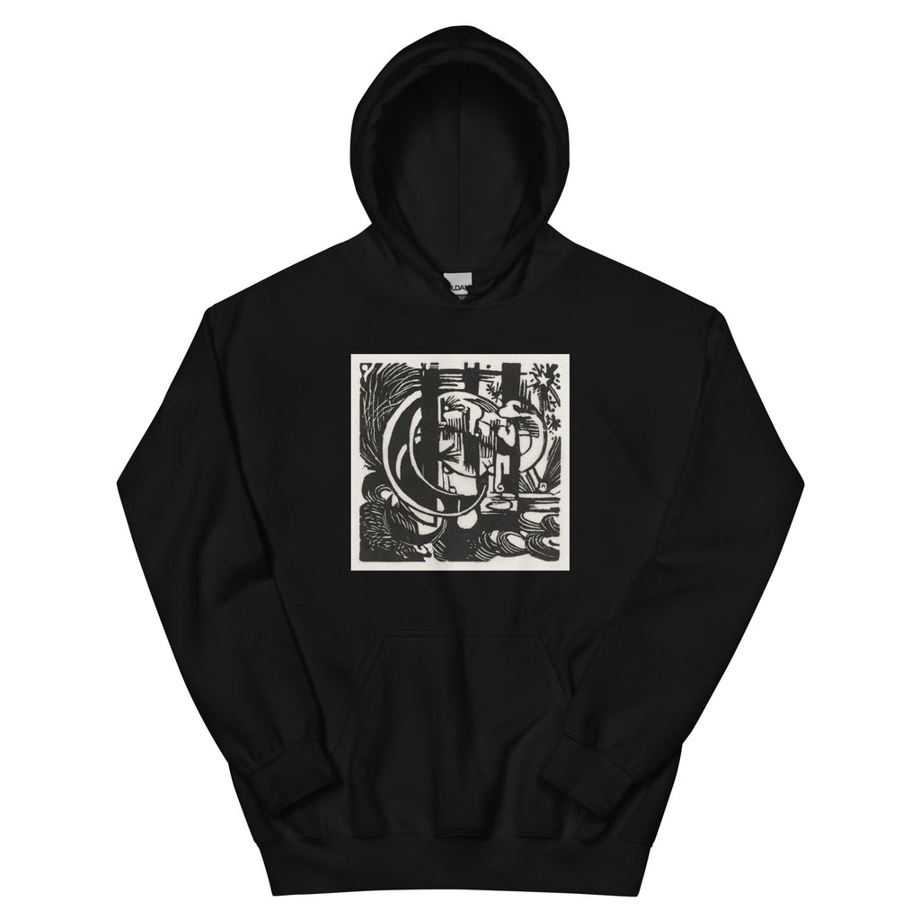 Black Hoodie Lizards Print Essential