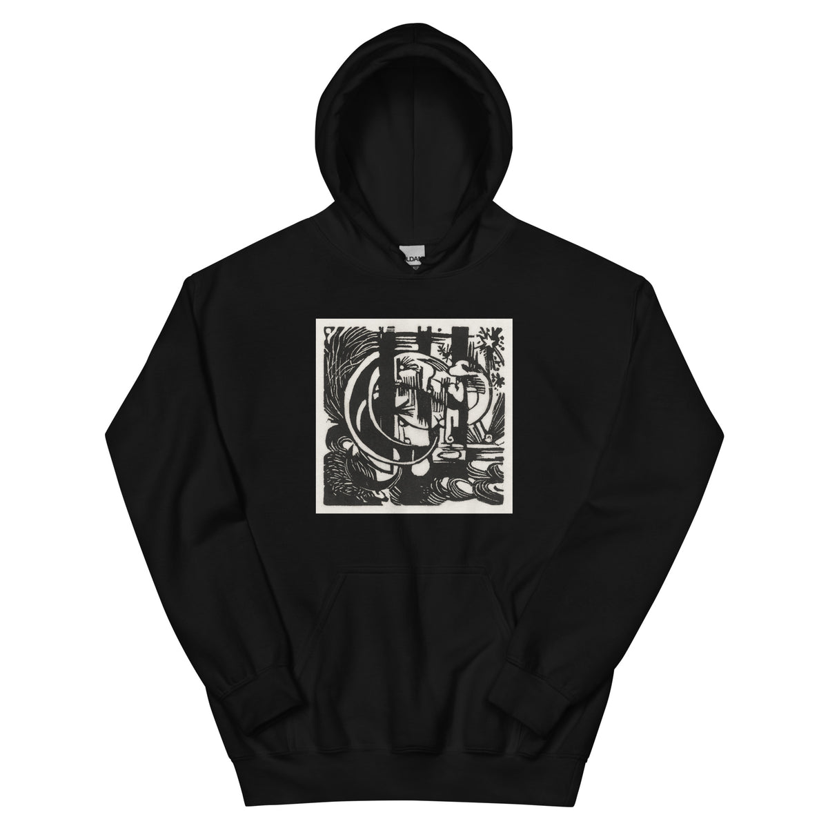 Black Hoodie Lizards Print Essential