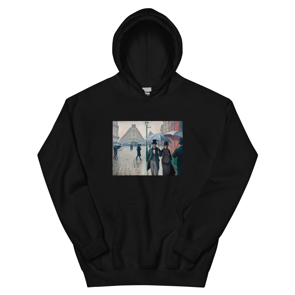 Black Hoodie Paris Street Rainy Day Essential