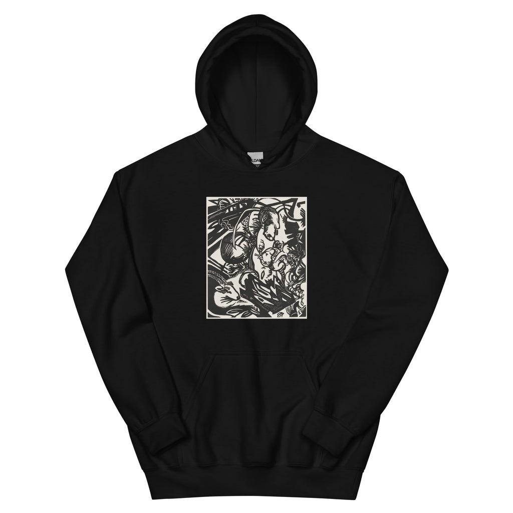 Black Hoodie Animal Legend Tierlegende Print Essential