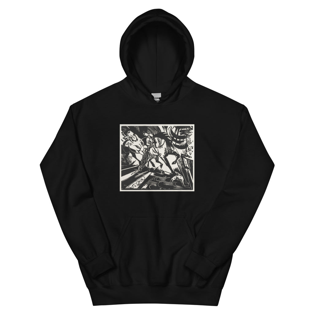 Black Hoodie The Riding School Print Essential