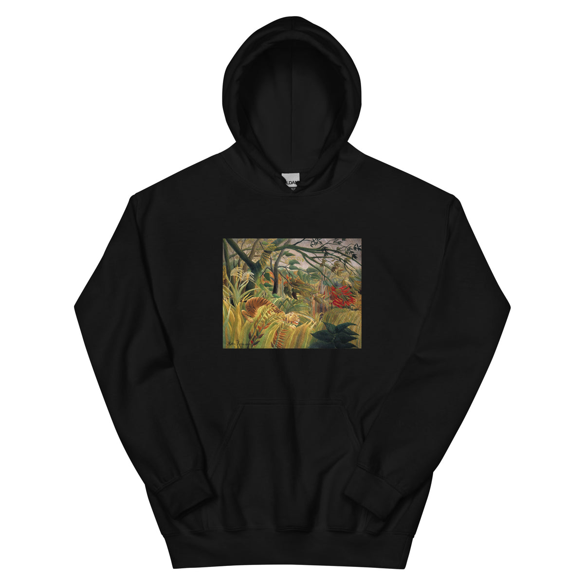 Black Hoodie Henri Rousseau Tiger In A Tropical Storm Famous Painting Essential