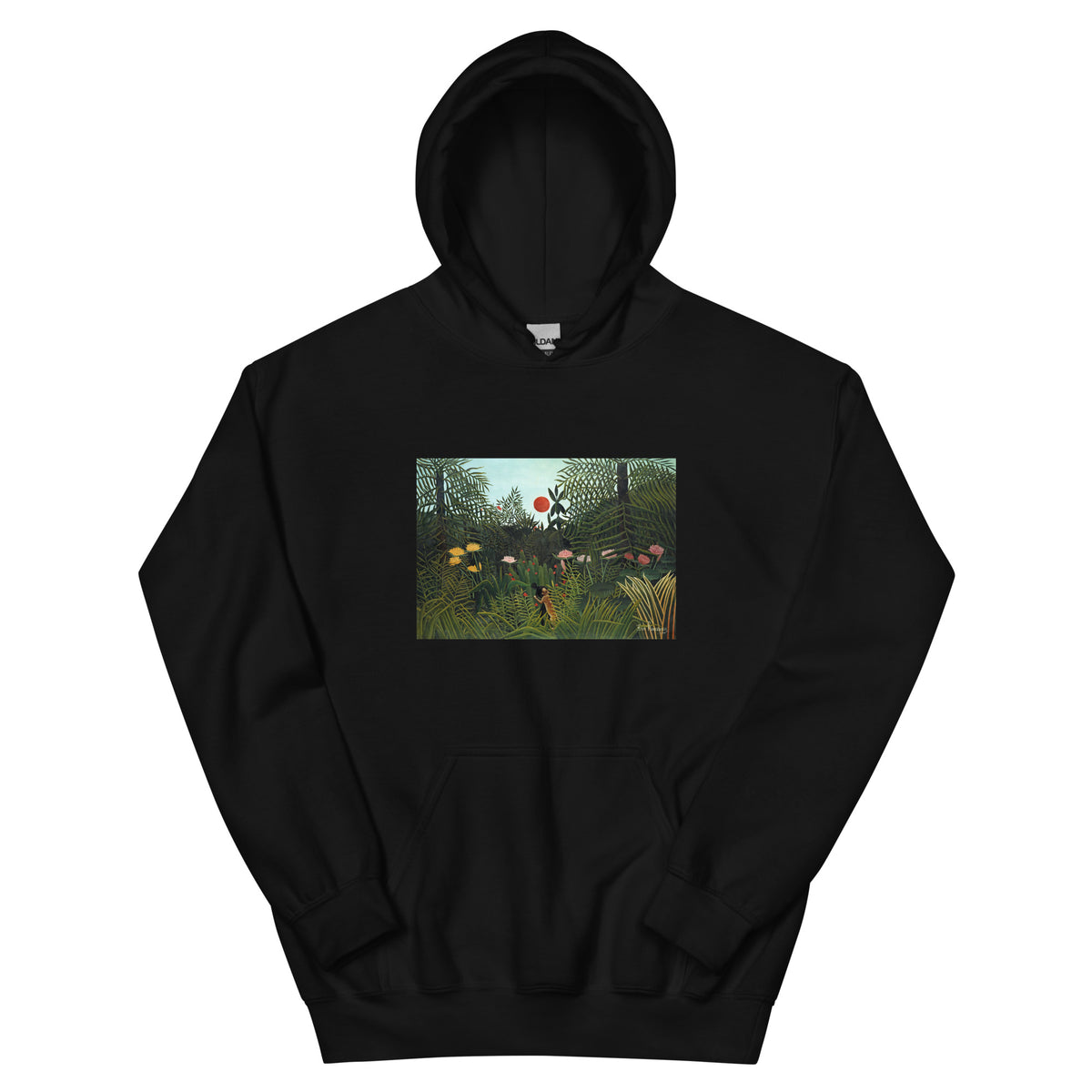 Black Hoodie Henri Rousseau Virgin Forest With Sunset Famous Painting Essential