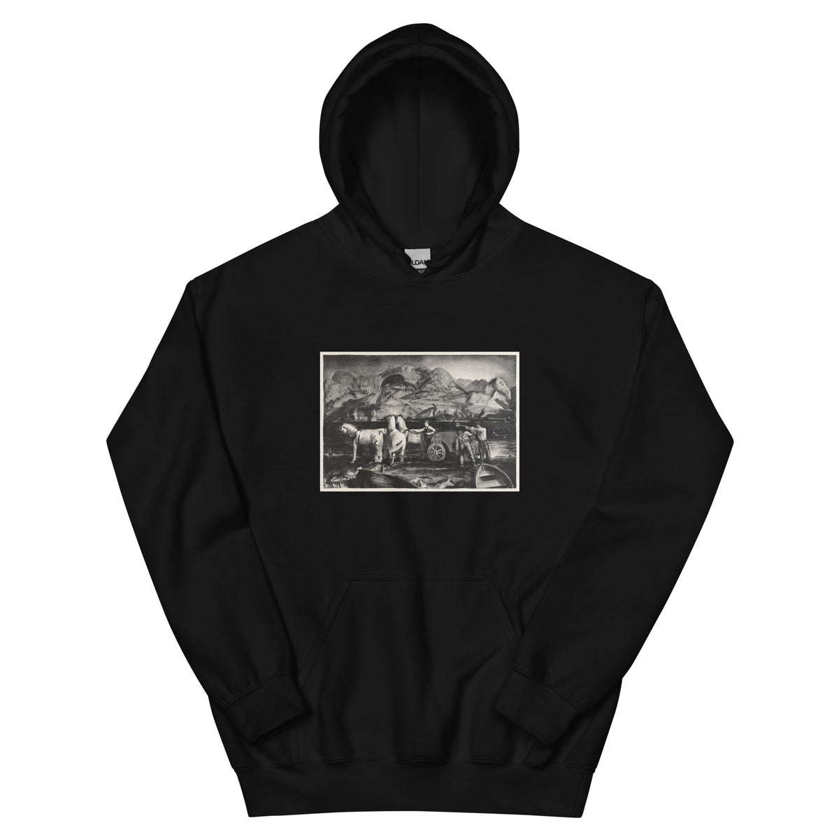 Black Hoodie The Sand Team Print Essential