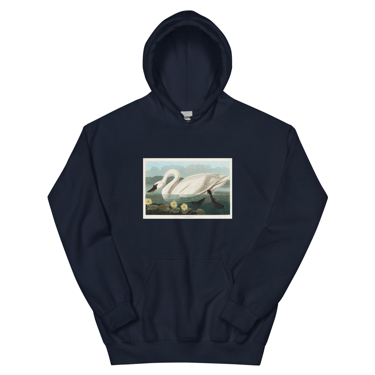 Navy Hoodie Common American Swan - John James Audubon 1827 Essential