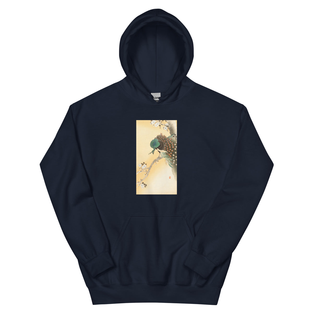 Navy Hoodie Peacock On A Cherry Blossom Tree - Ohara Koson 1900 Essential