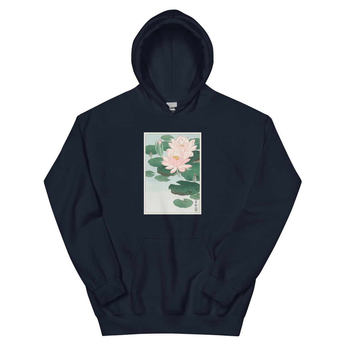 Navy Hoodie Water Lily - Ohara Koson 1920 Essential
