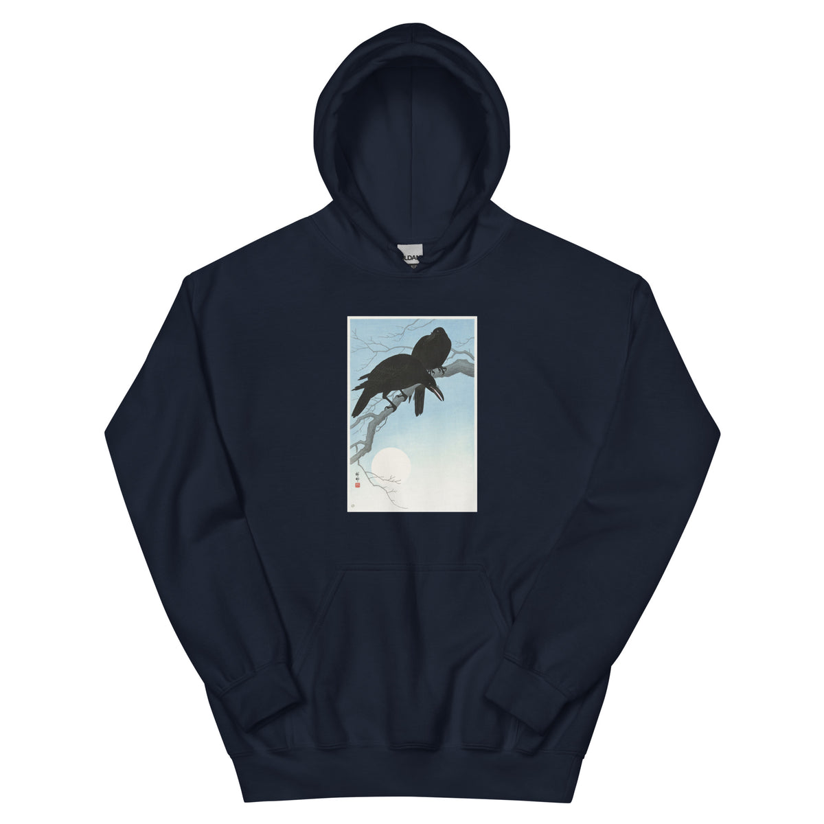 Navy Hoodie Two Crows On A Branch - Ohara Koson 1927 Essential