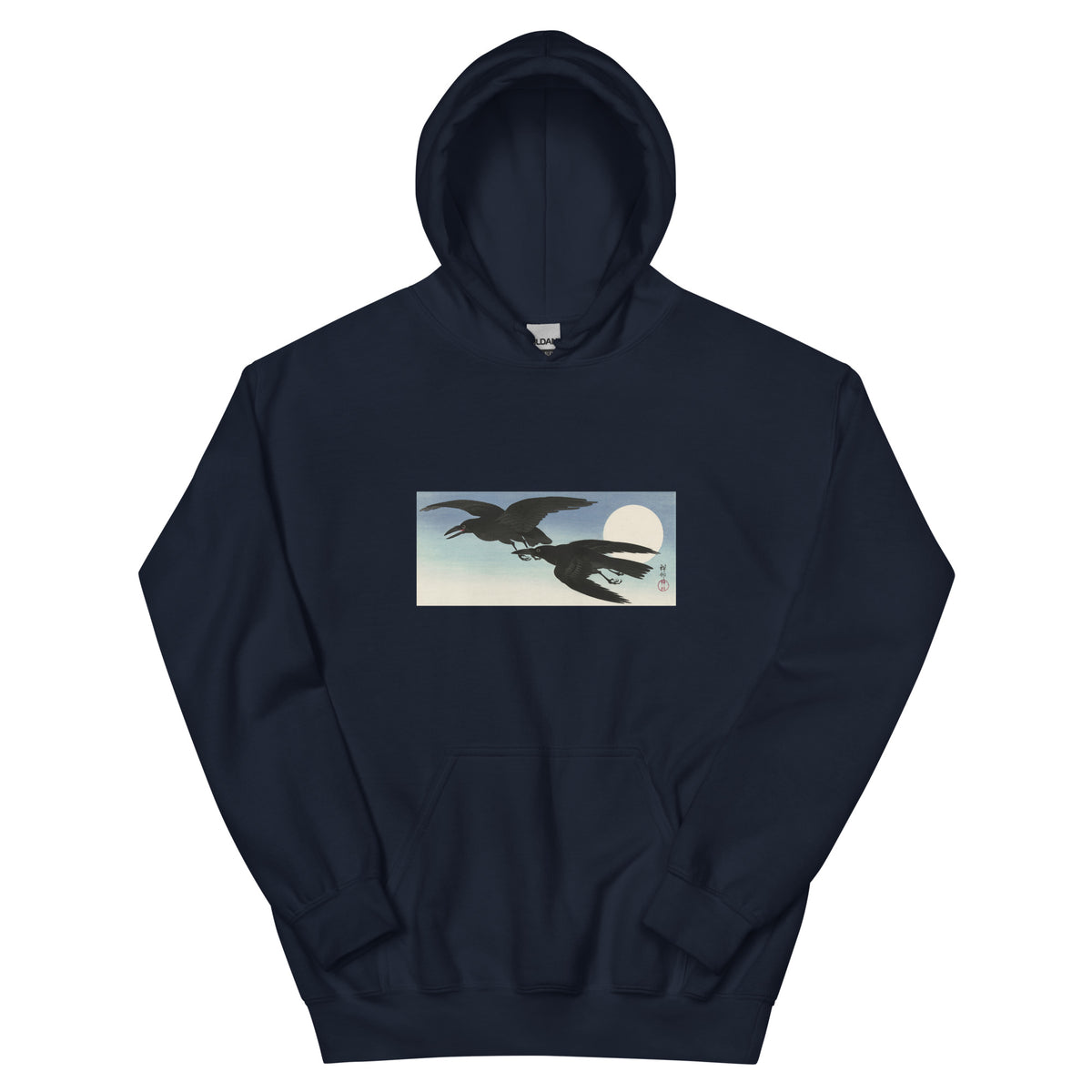 Navy Hoodie Crows At Full Moon - Ohara Koson 1925 Essential