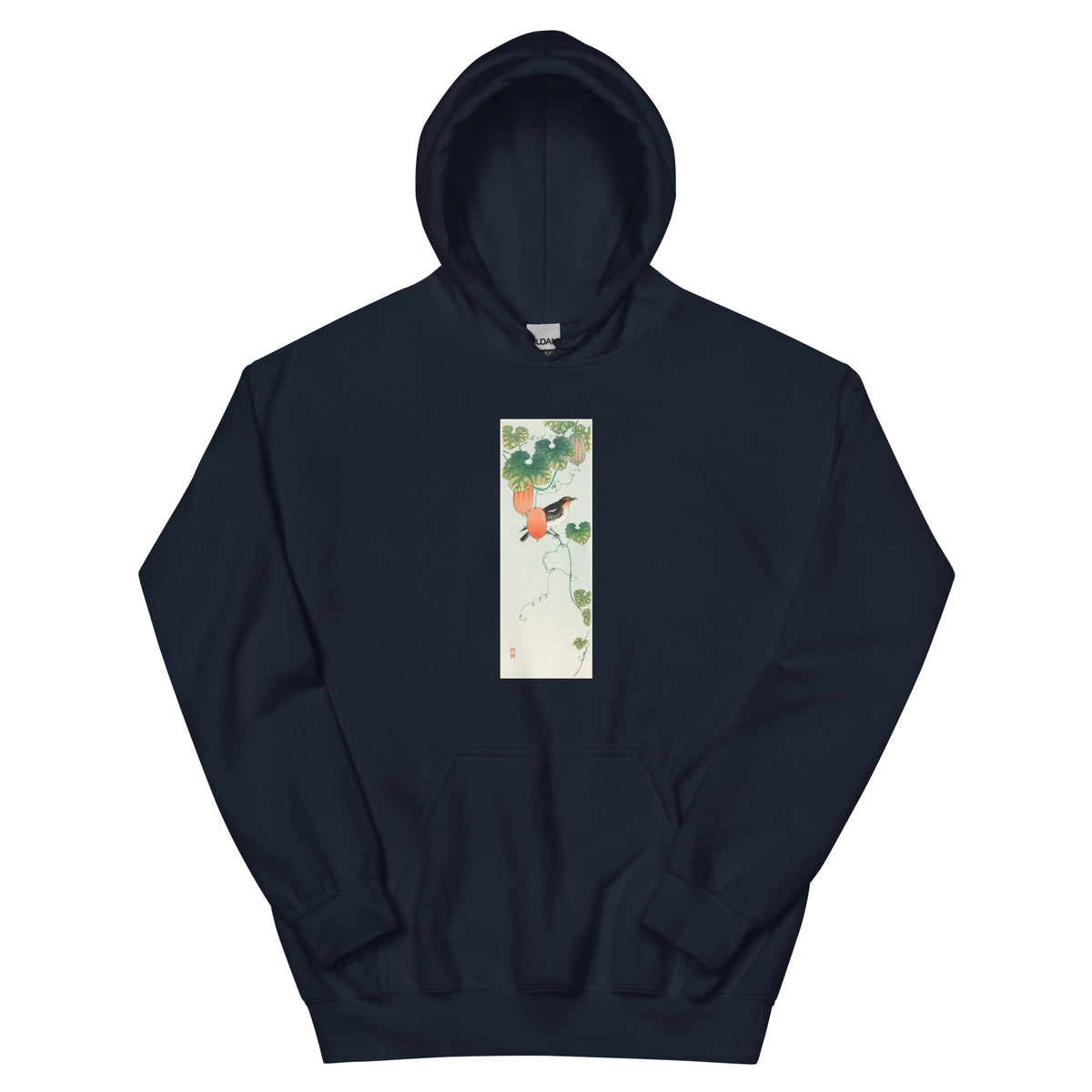 Navy Hoodie Songbird In Cucumber Plant - Ohara Koson 1925 Essential