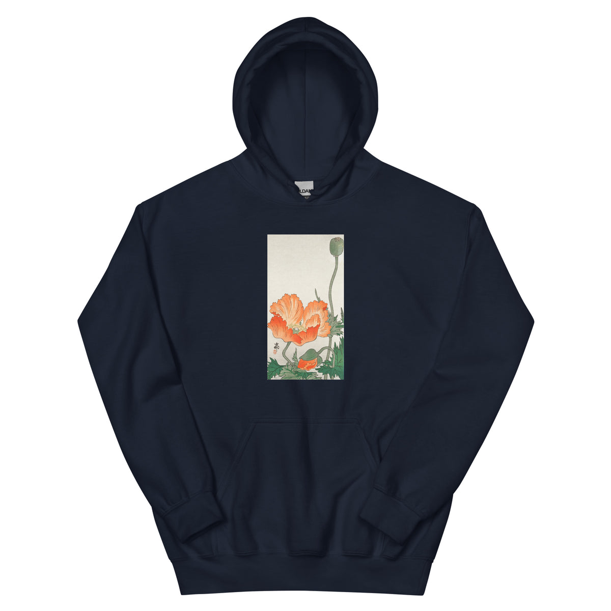 Navy Hoodie Birds And Plants - Ohara Koson 1900 Essential