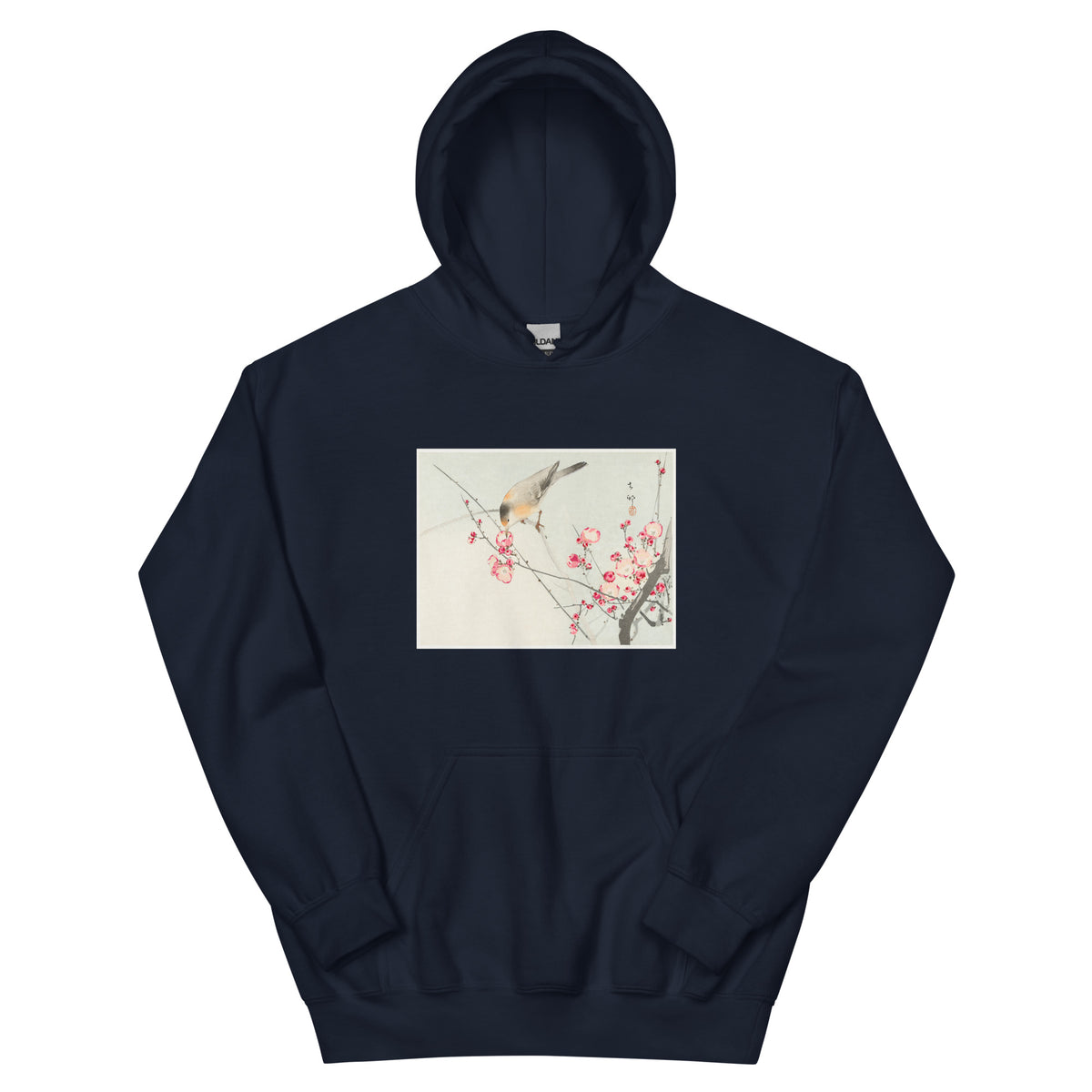 Navy Hoodie Songbird On Blossom Branch - Ohara Koson 1900 Essential
