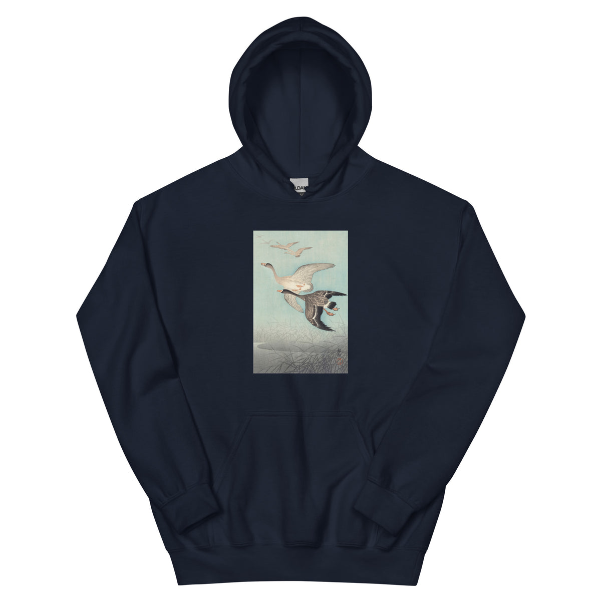 Navy Hoodie Great Geese In Flight - Ohara Koson 1925 Essential