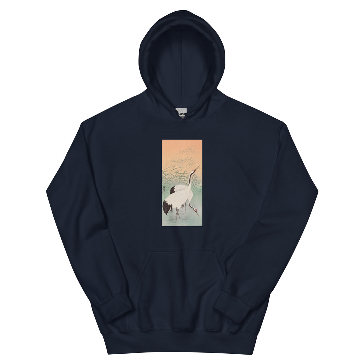 Navy Hoodie Two Cranes - Ohara Koson 1925 Essential