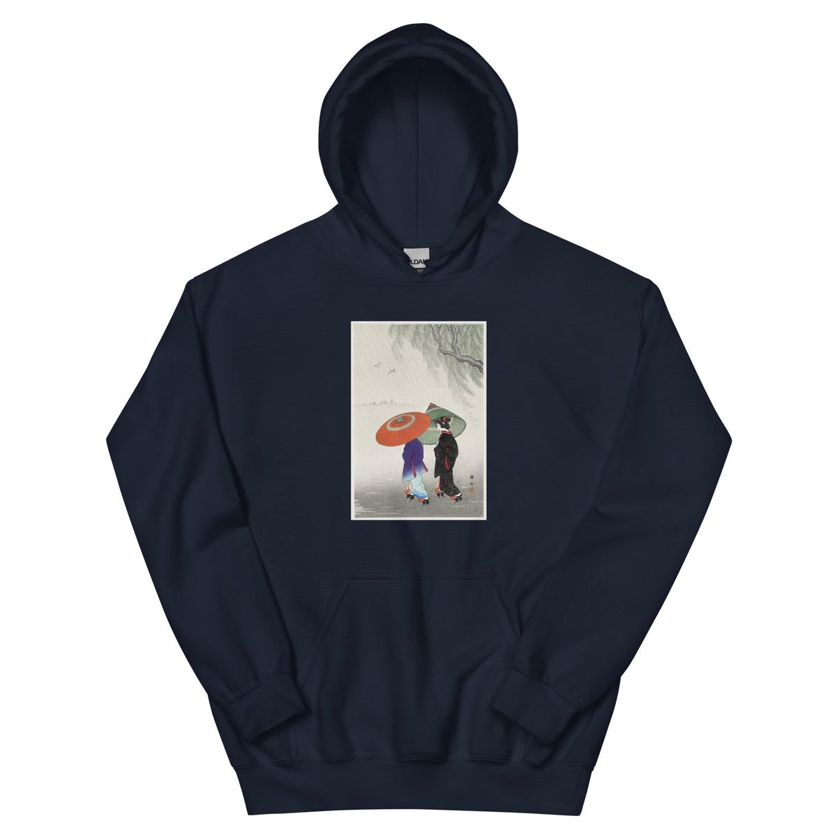 Navy Hoodie Two Women In The Rain - Ohara Koson 1925 Essential