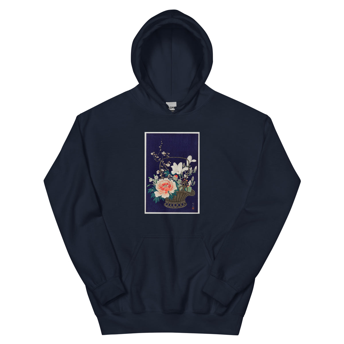 Navy Hoodie Bamboo Flower Basket - Ohara Koson 1932 Essential