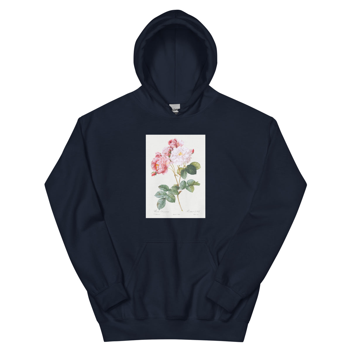 Navy Hoodie Rosa Damascena Rosebush Rosa Damascena Essential