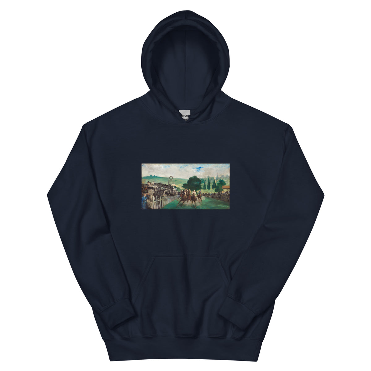 Navy Hoodie The Races At Longchamp Painting In High Resolution Essential
